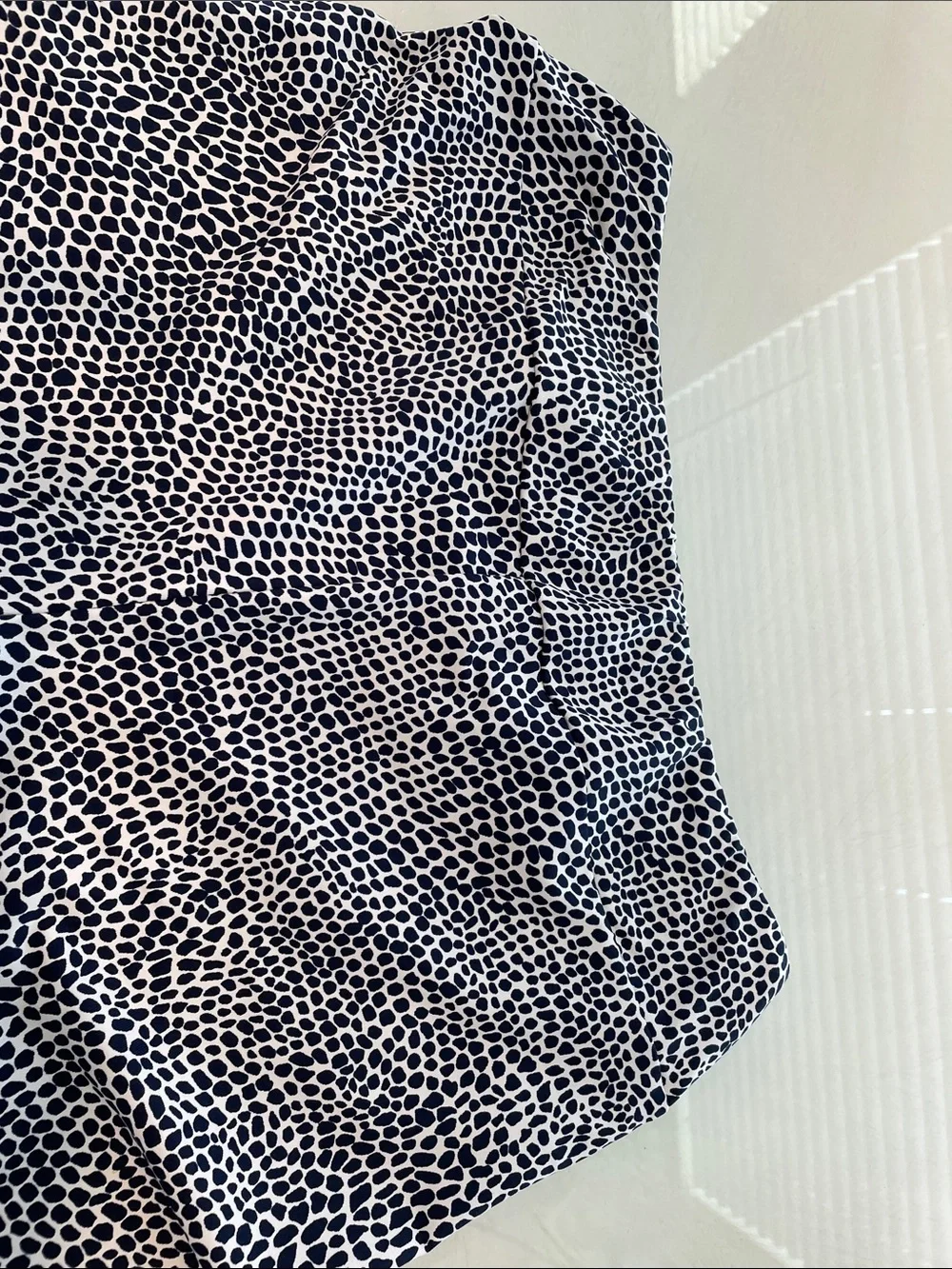 Women’s Navy and White Straight-Leg Printed Pants - Picture 4 of 4
